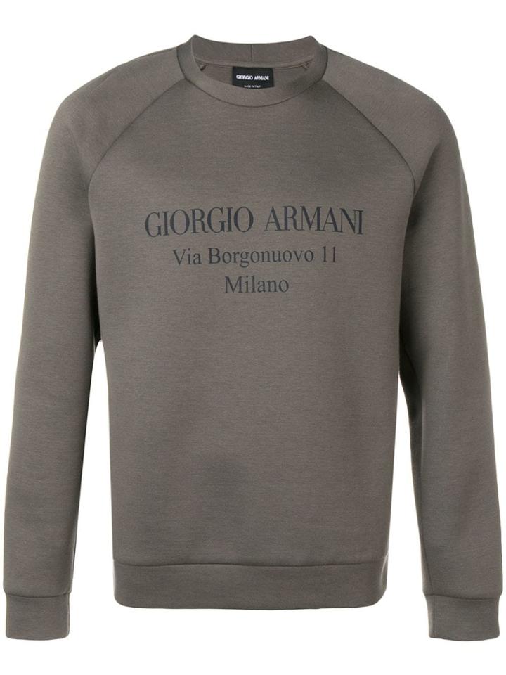 Giorgio Armani Logo Print Sweatshirt - Grey