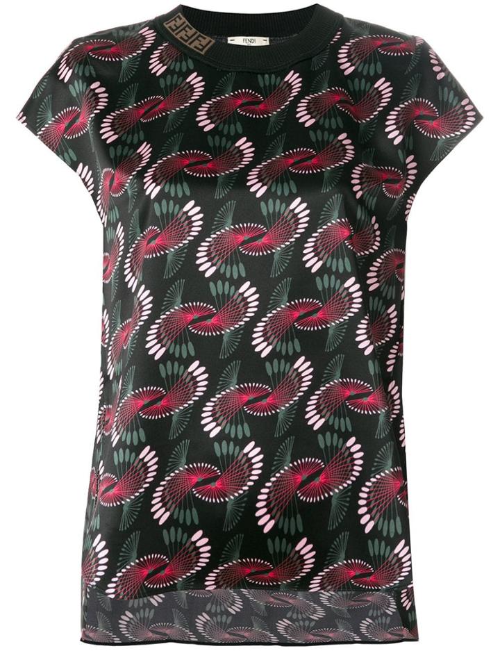 Fendi Geometric Print Blouse - Black
