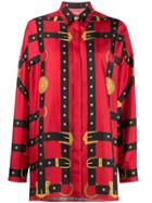 Versace Belt-print Silk Shirt - Red
