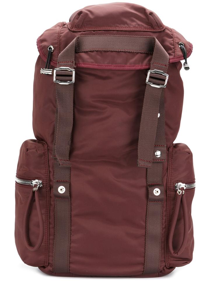 Diesel Black Gold Buckle Strap Backpack - Red