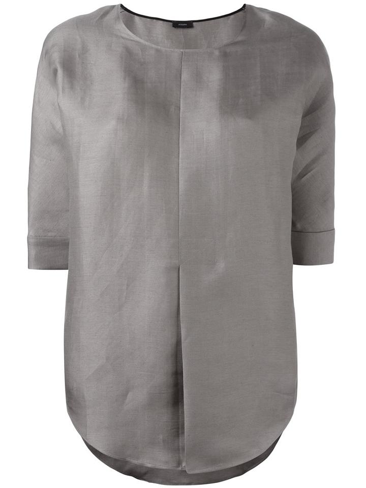 Joseph Front Pleat Blouse, Women's, Size: 36, Grey, Silk/linen/flax