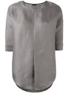Joseph Front Pleat Blouse, Women's, Size: 36, Grey, Silk/linen/flax