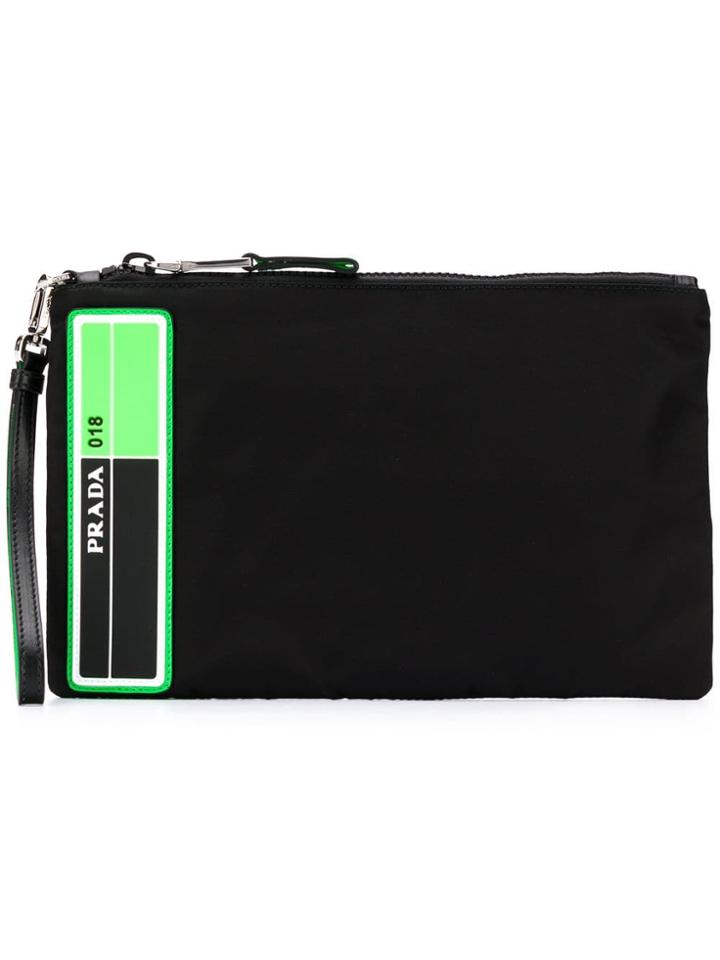 Prada Nylon Neon Pouch - Black