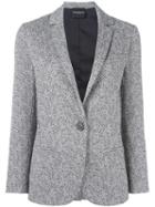 Erika Cavallini Houndstooth Pattern Blazer, Women's, Size: 42, Grey, Cotton/polyester/viscose/acetate