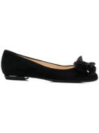 Hogl Bow Front Pin Ballerina Shoes - Black