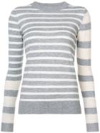 Derek Lam 10 Crosby Striped Mock Neck Pullover - Grey