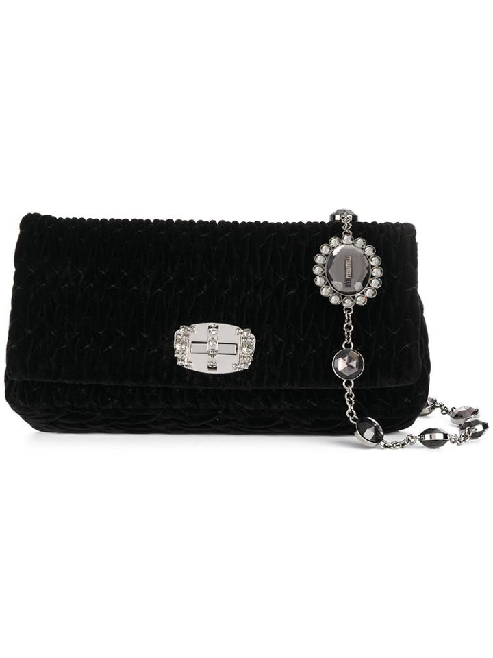 Miu Miu Embellished Strap Shoulder Bag - Pink & Purple