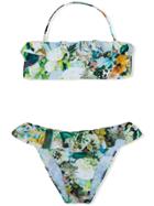 Roberto Cavalli Kids Floral Print Bikini Set - Multicolour