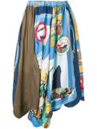 Comme Des Garçons Pre-owned Printed Midi Skirt - Black