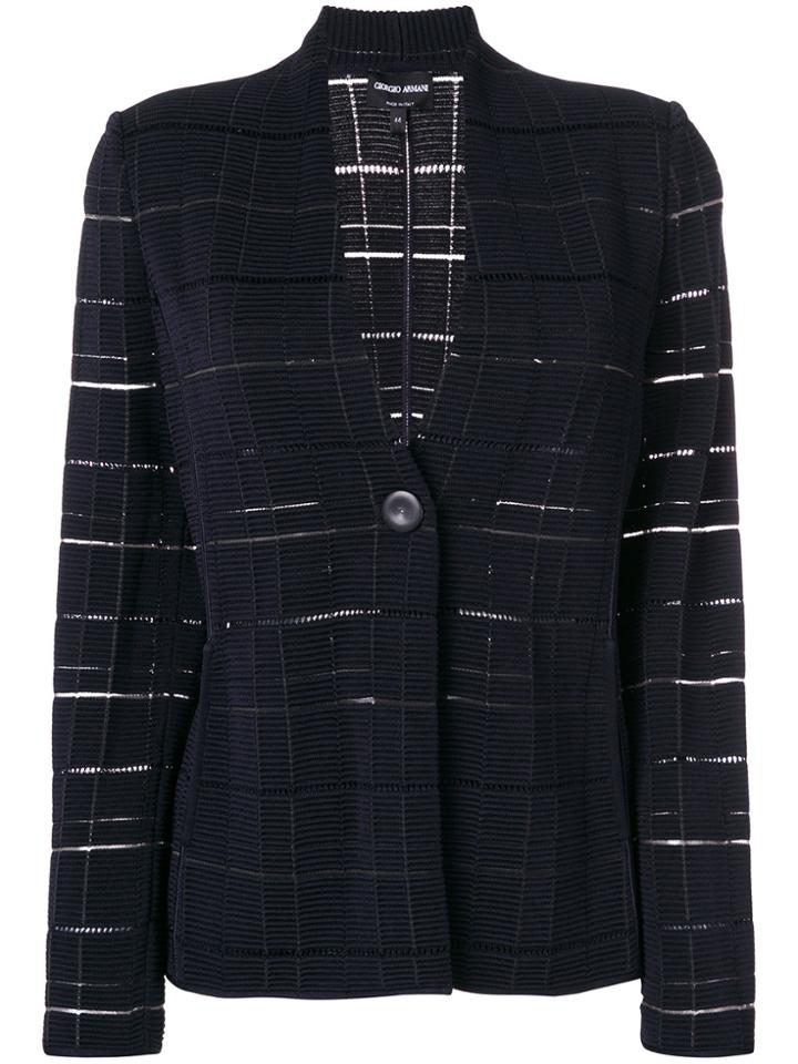Giorgio Armani Ribbed Blazer - Black