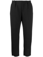Issey Miyake Cropped Ribbed Trousers - Black
