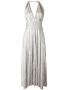 Metallic Halterneck Dress - Women - Polyester - S, Nude/neutrals, Polyester, Stephan Janson