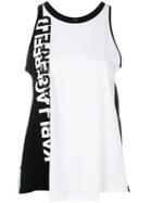 Karl Lagerfeld Pleated Back Vest Top - Black