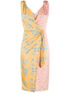 Three Floor Wrap Talk Dress - Yellow