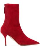 Aquazzura Pointed Toe Ankle Boots - Red