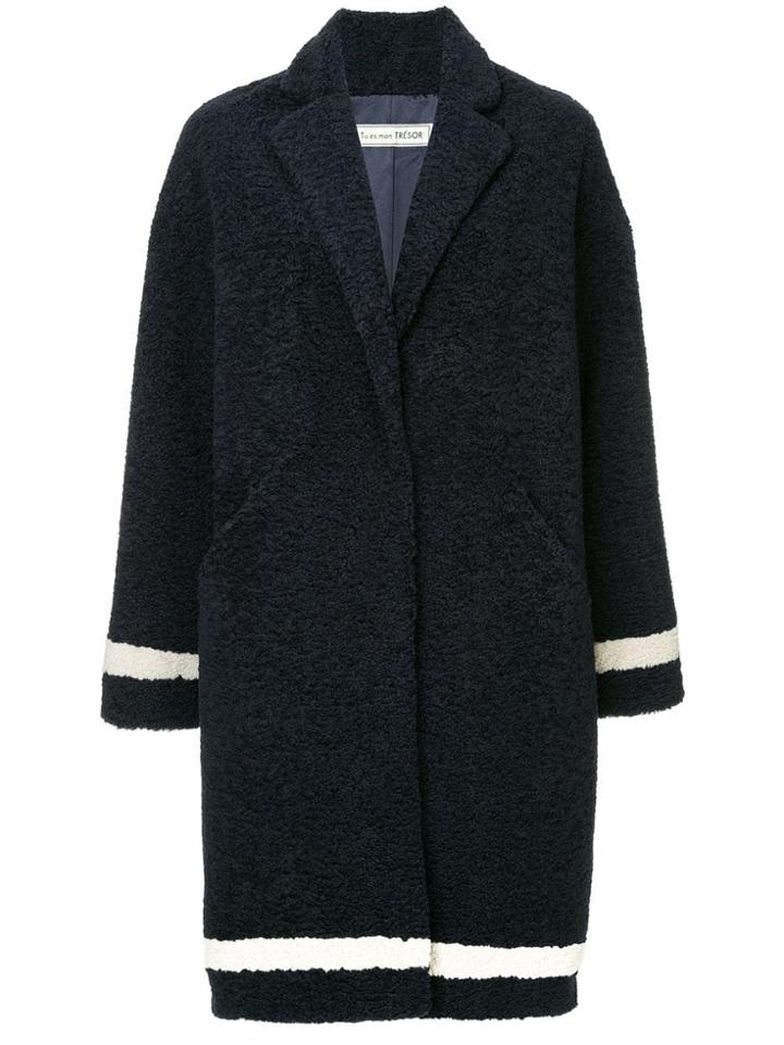Tu Es Mon Trésor The Bear Faux Fur Coat - Blue