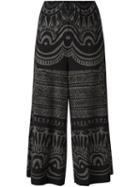Pleats Please By Issey Miyake 'pot Painted Pottery' Trousers, Women's, Size: 3, Black, Polyester/nylon/polyurethane