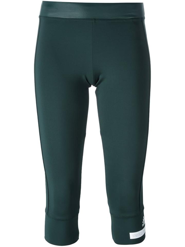 Adidas By Stella Mccartney Fitness Capris, Women's, Size: Small, Green, Polyester/spandex/elastane