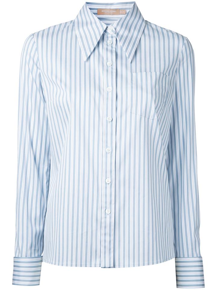 Michael Kors Striped Shirt, Women's, Size: 2, White, Cotton/polyamide/spandex/elastane