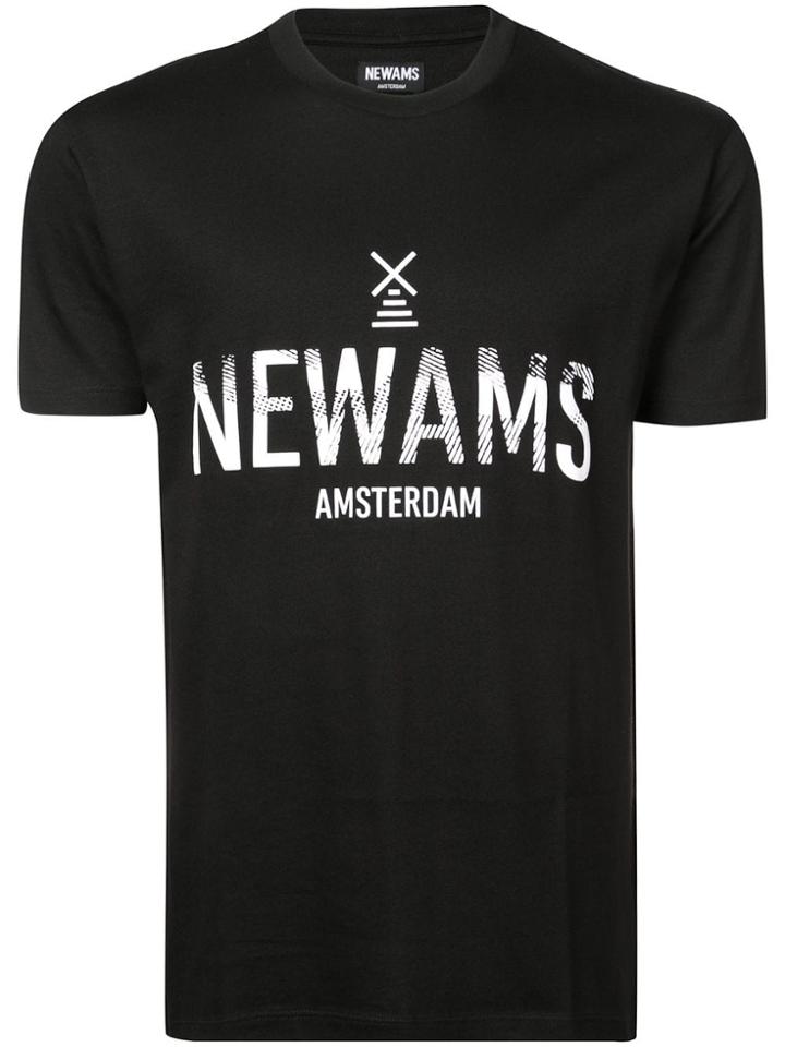 Newams Crew Neck Logo T-shirt - Black