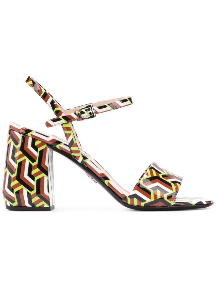 Prada Printed Sandals - Brown