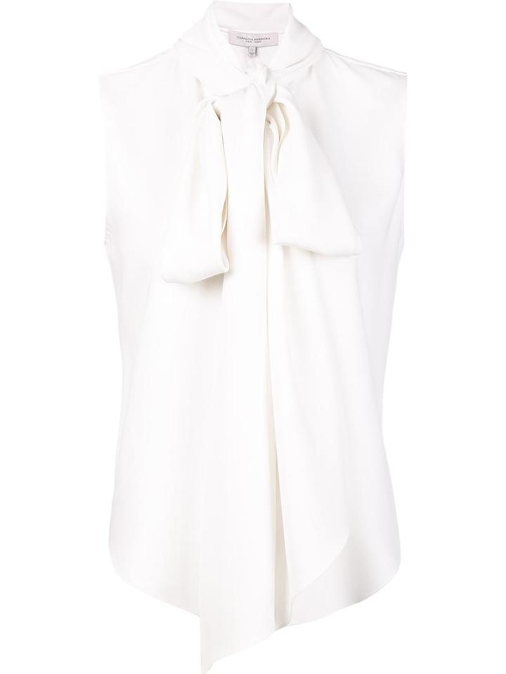 Carolina Herrera Long Tied Blouse, Women's, Size: 2, White, Silk
