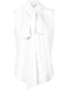 Carolina Herrera Long Tied Blouse, Women's, Size: 2, White, Silk