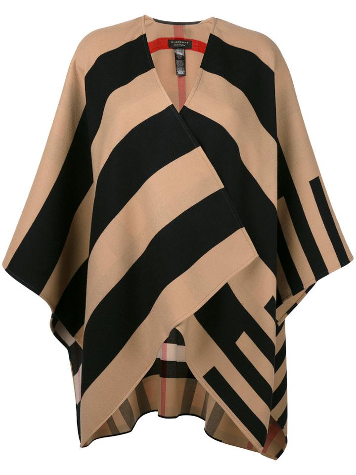 Burberry - Striped Open Cardigan - Women - Merino - One Size, Nude/neutrals, Merino