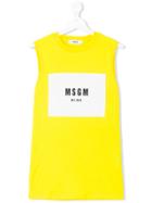 Msgm Kids Teen Branded Tank Top - Yellow & Orange