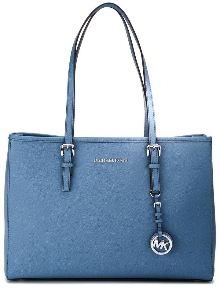 Michael Michael Kors Jet Set Travel Tote, Women's, Blue, Calf Leather