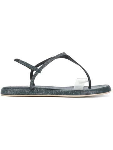 Giorgio Armani Vintage Slingback Flat Sandals - Blue