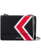 Karl Lagerfeld K/stripes Shoulder Bag - Black