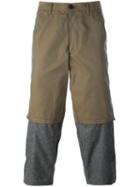 Comme Des Garçons Shirt Loose Fit Paneled Trousers, Men's, Size: Medium, Green, Cotton