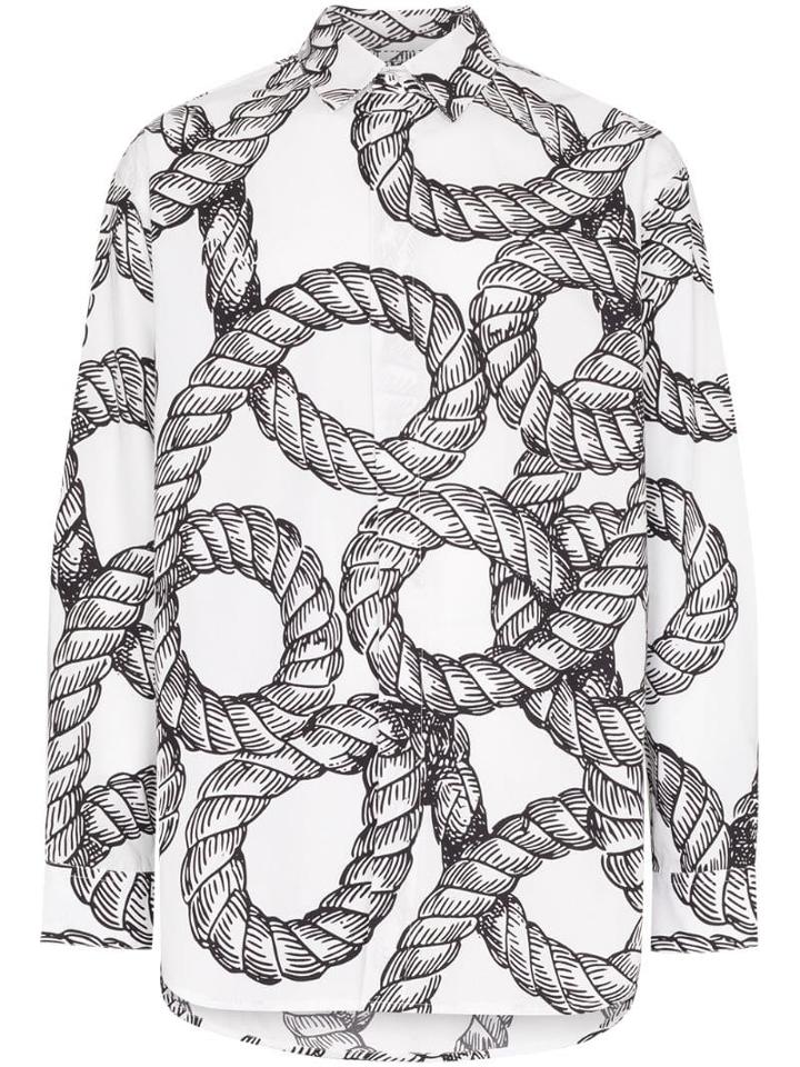 Pronounce Infinity Rope Print Shirt - White