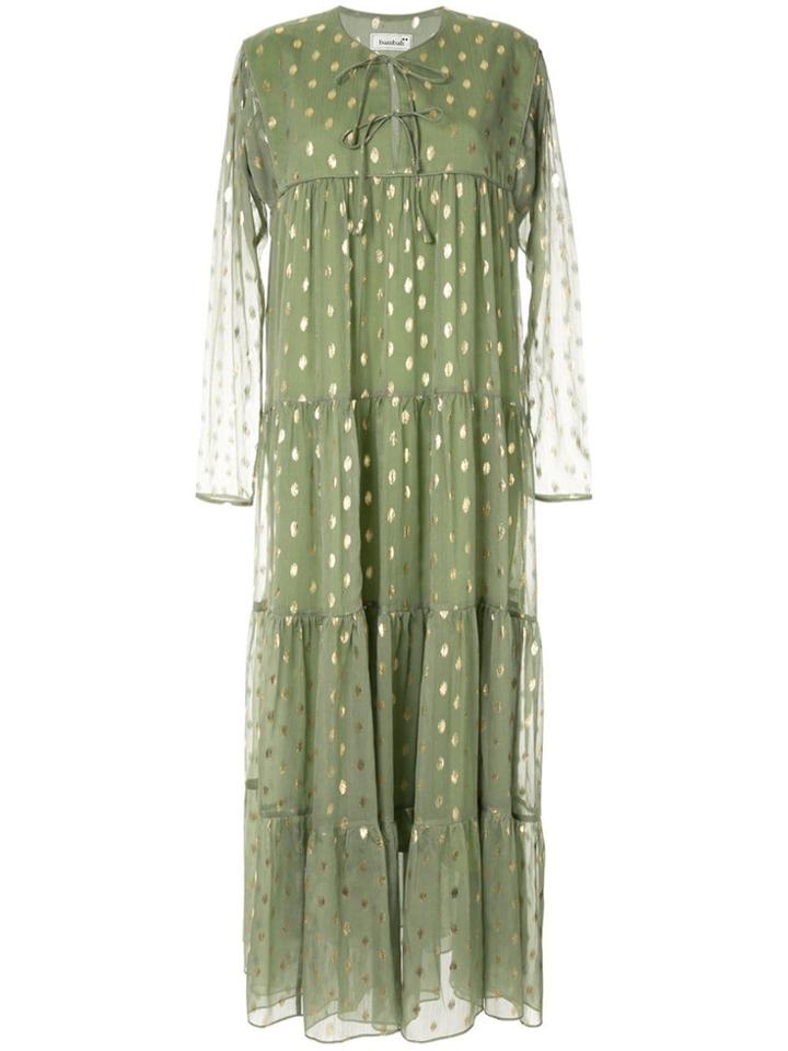 Bambah Dahlia Dot Tiered Dress - Green