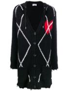 Red Valentino Knitted Heart Hooded Cardigan - Black