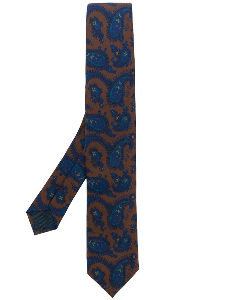 Dell'oglio Paisley Print Tie - Blue