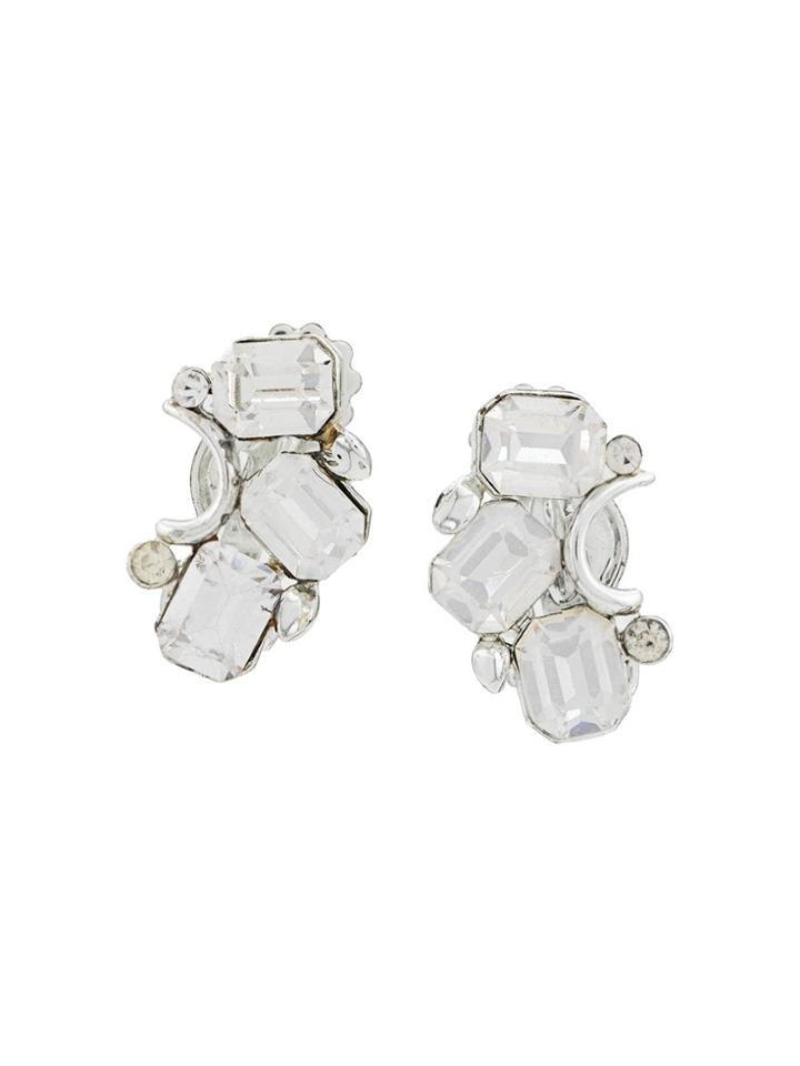 Susan Caplan Vintage 1960s Lisner Cascading Earrings - Silver
