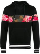 Alexander Mcqueen Rose Panel Hoodie - Black