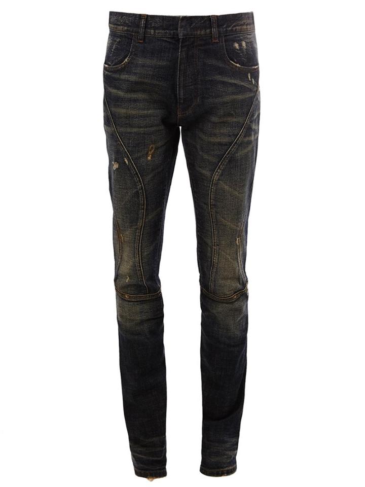 Faith Connexion Destroyed Detailing Skinny Jeans, Men's, Size: 34, Blue, Cotton/spandex/elastane