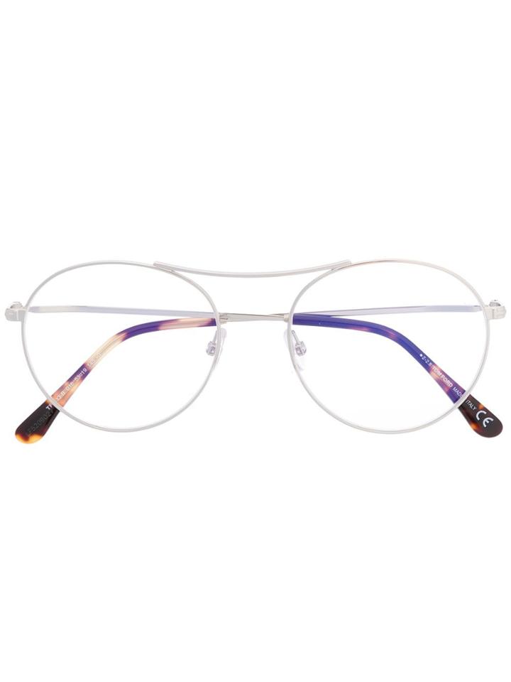 Tom Ford Eyewear Round Frames Glasses - Silver