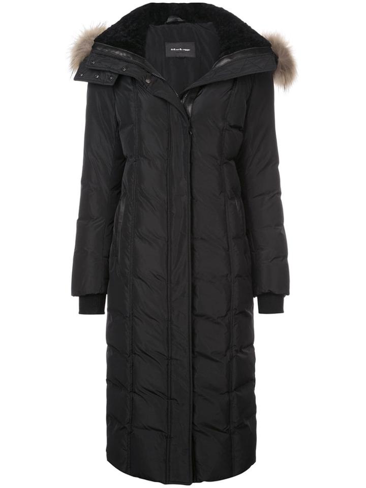 Mackage Long Fur Hooded Jacket - Black