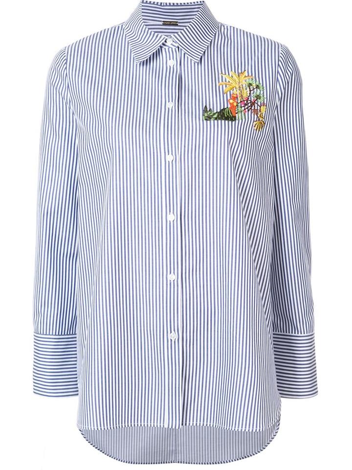 Adam Lippes Embroidered Striped Shirt