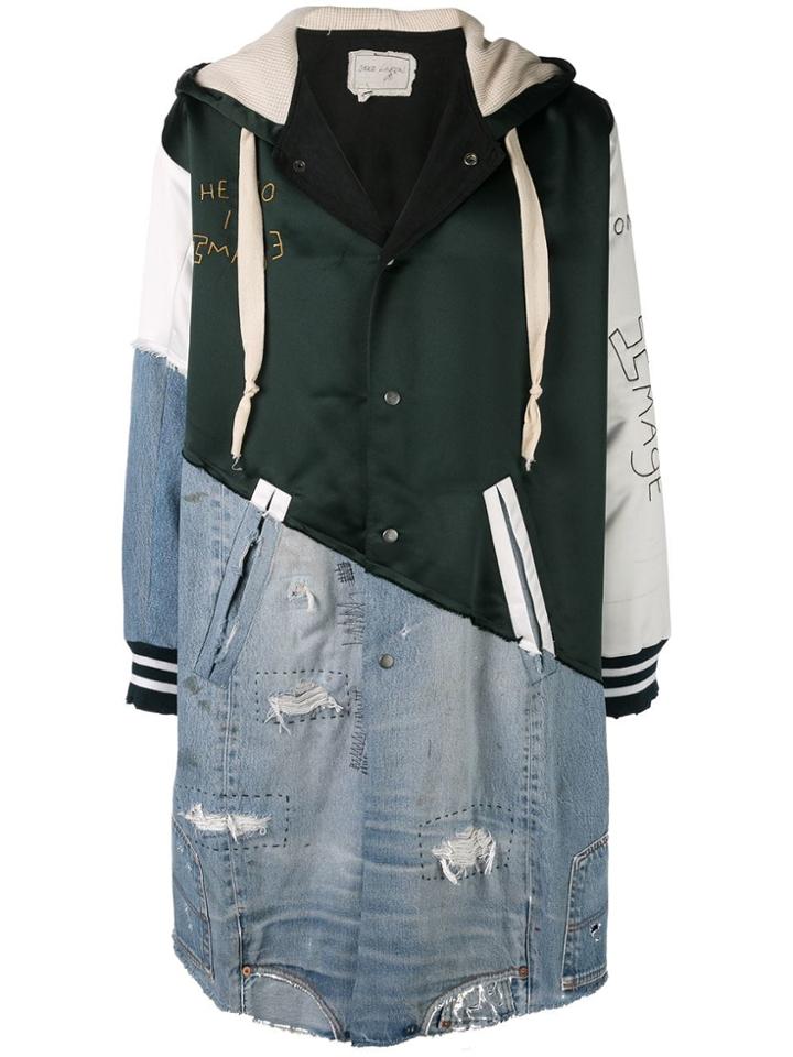 Greg Lauren Multi-panel Hooded Jacket - Black