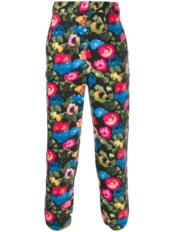 Stussy Floral Print Fleece Trousers - Green