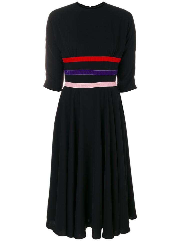Vivetta Midi Dress With Tricolour Ribbons - Black