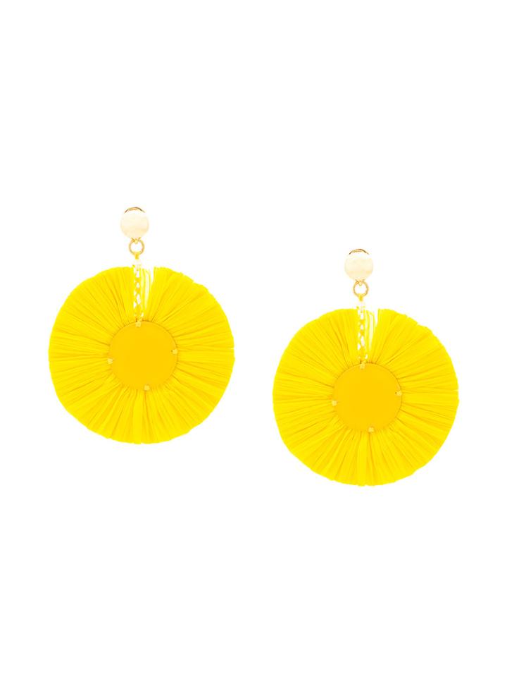 Oscar De La Renta Disk Earrings - Yellow & Orange