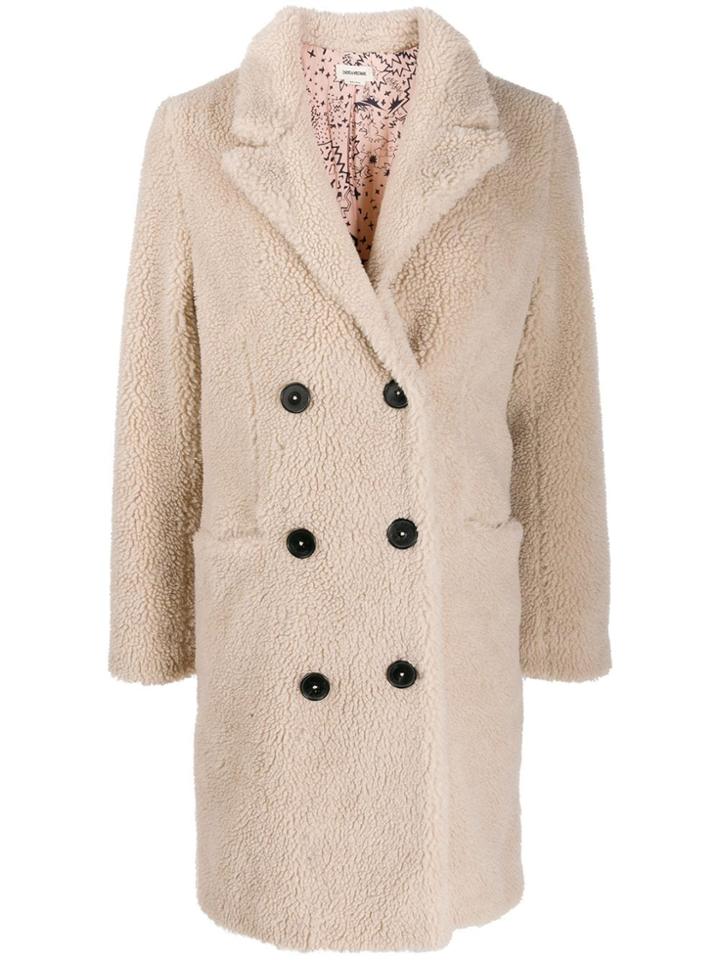 Zadig & Voltaire Mint Fuzzy Coat - Neutrals