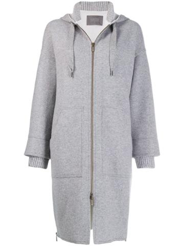 Lorena Antoniazzi Hooded Coat - Grey