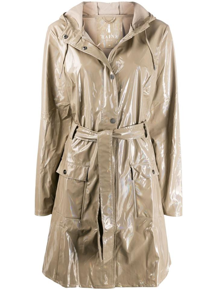 Rains Holographic Curve Jacket - Neutrals